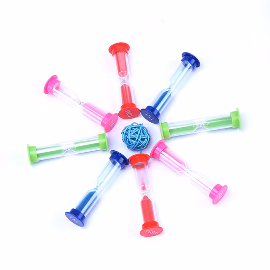 Temporizador de areia 6 PCS Ampulheta colorida Ampulheta Relógio de areia Temporizadores Ampulhetas para escovar os dentes das crianças Jogo de cozinha Escritório escolar